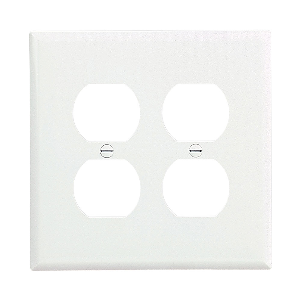 Eaton combination wallplate, Wallplate 2G Dup/Deco Combo Poly Mid WH