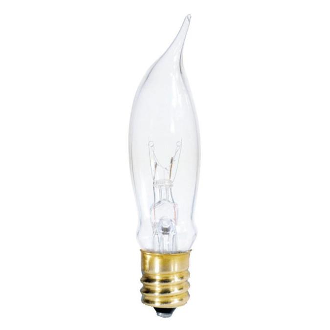 7.5W CA5 Incandescent Clear E12 (Candelabra) Base, 120 Volt, Card, 3-Pack
