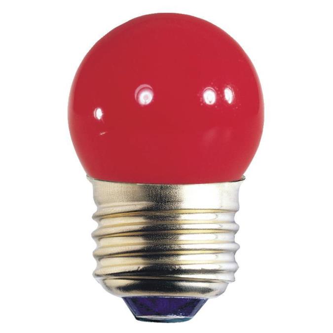 7.5W S11 Incandescent Red E26 (Medium) Base, 120 Volt, Card