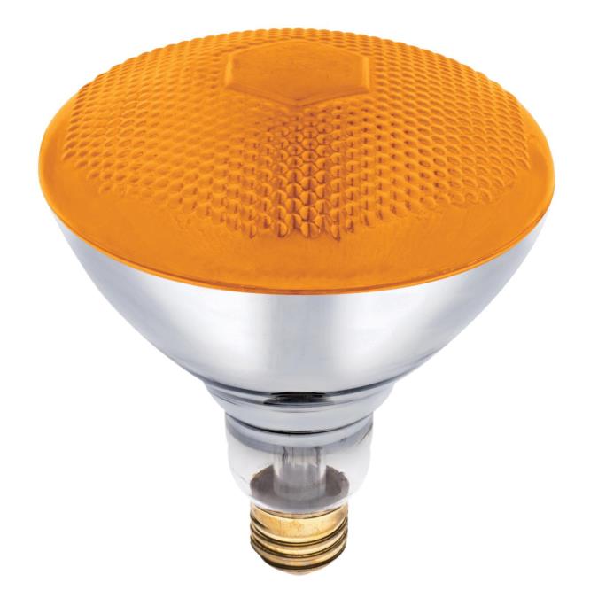 100W BR38 Incandescent Reflector Amber Flood E26 (Medium) Base, 120 Volt, Box