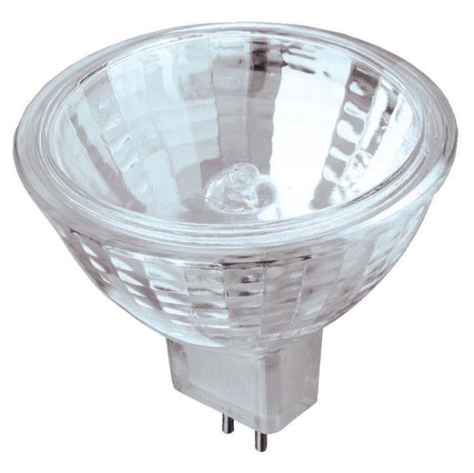20W MR16 Halogen Low Voltage Flood Clear Lens GU5.3 Base, 12 Volt, Card