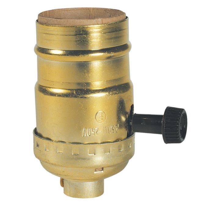 2-Circuit Turn-Knob Socket Brass Finish