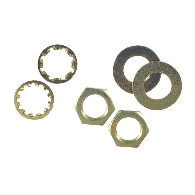 6 Assorted Nuts and Washers Brass-Plated Steel