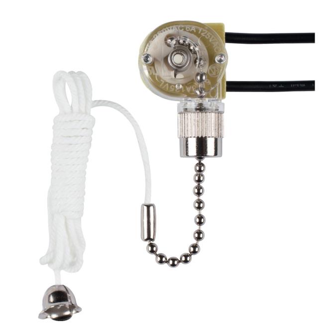 Fan Light Switch Chrome Pull Chain