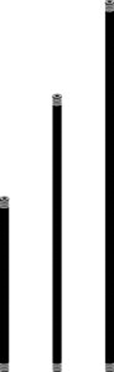 Fixture Mounting Stems - 18in. (1/4 NPSM thd. Stems, 1/2 dia. overall).  All stems made of corrosion resistant aluminum alloy (except BR and BBR) with baked thermoset powder coating to match fixtures. Used with: In-ground support stakes (low voltage only) and Surface mounting flange (low or line voltage)