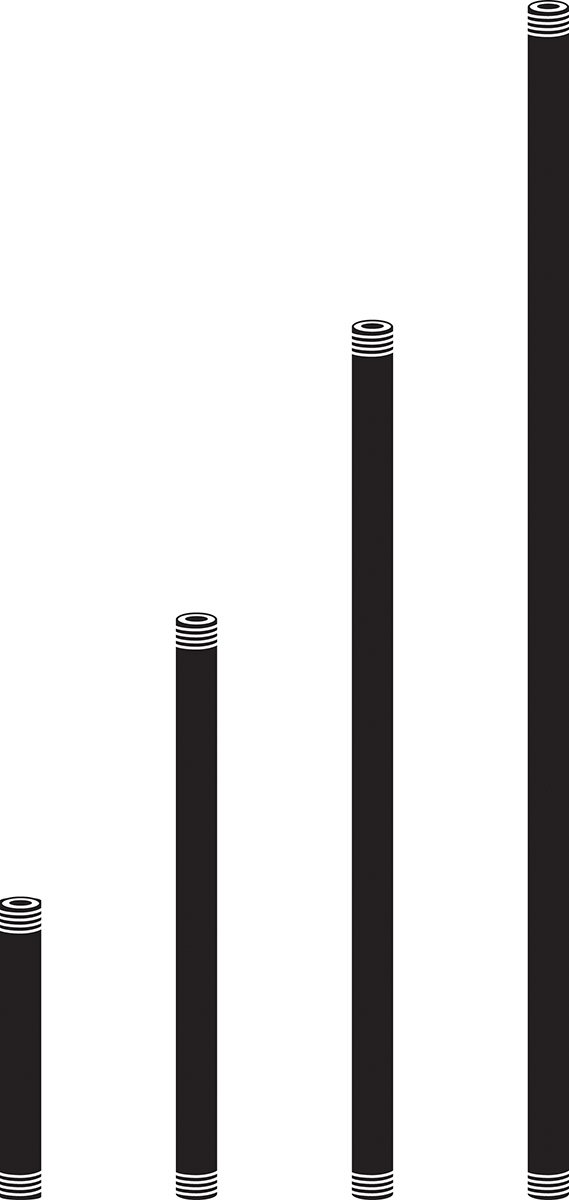 Product image for Kichler 15657BKT 18" Fixture Mounting Stems .5 NPSM Textured Black