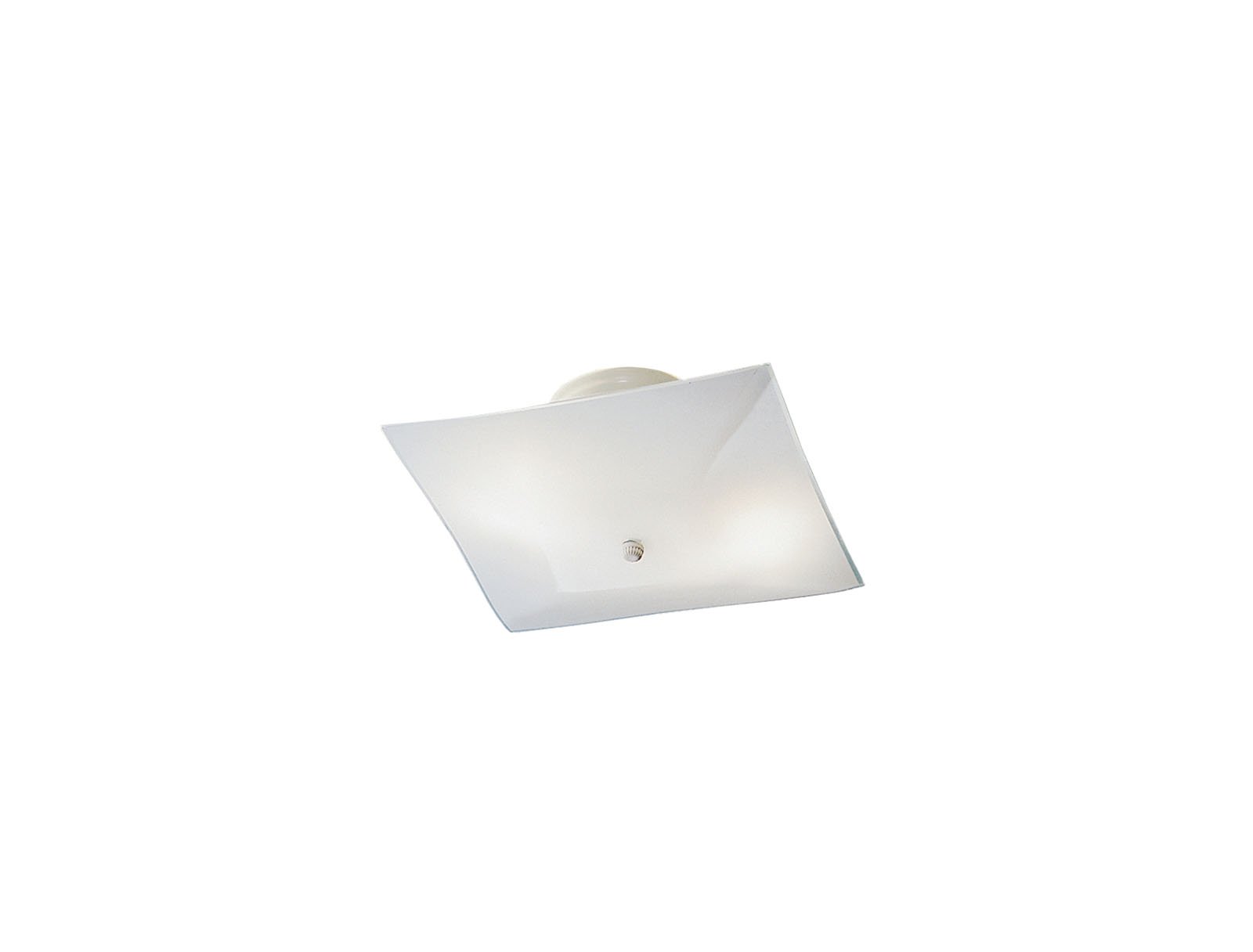 This basic 2-light, square ceiling light features a White finish with white glass shade.