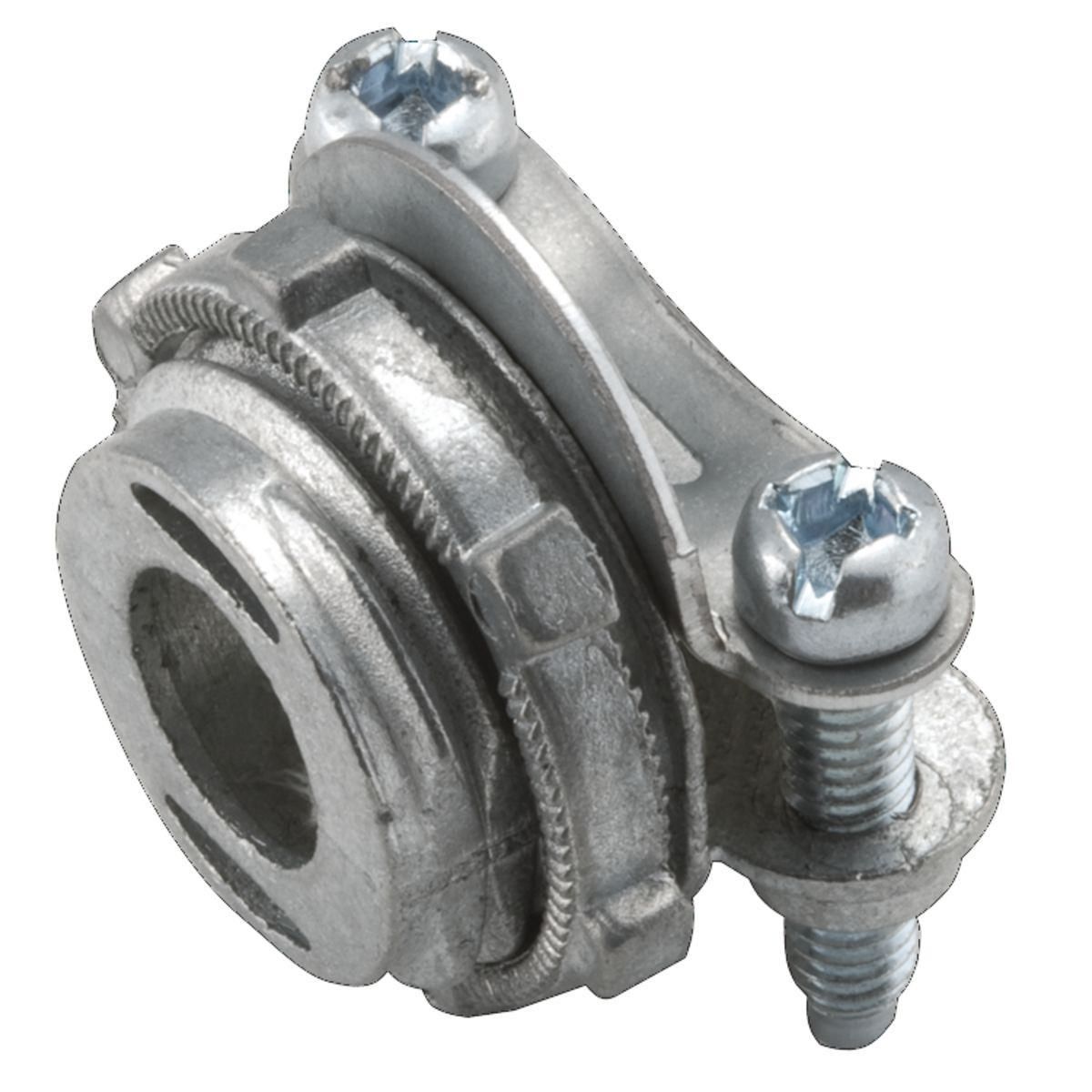 Clamp Type Cable Connectors Die Cast Zinc, 3/8 In. Trade Size, For 1/2In. knockout