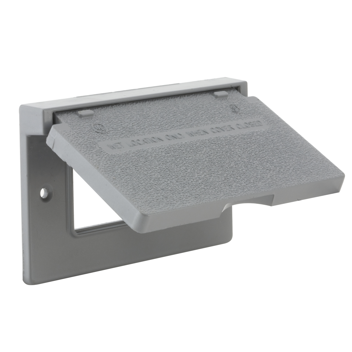 One Gang Gray GFCI Device Mount Flip Covers HORIZONTAL