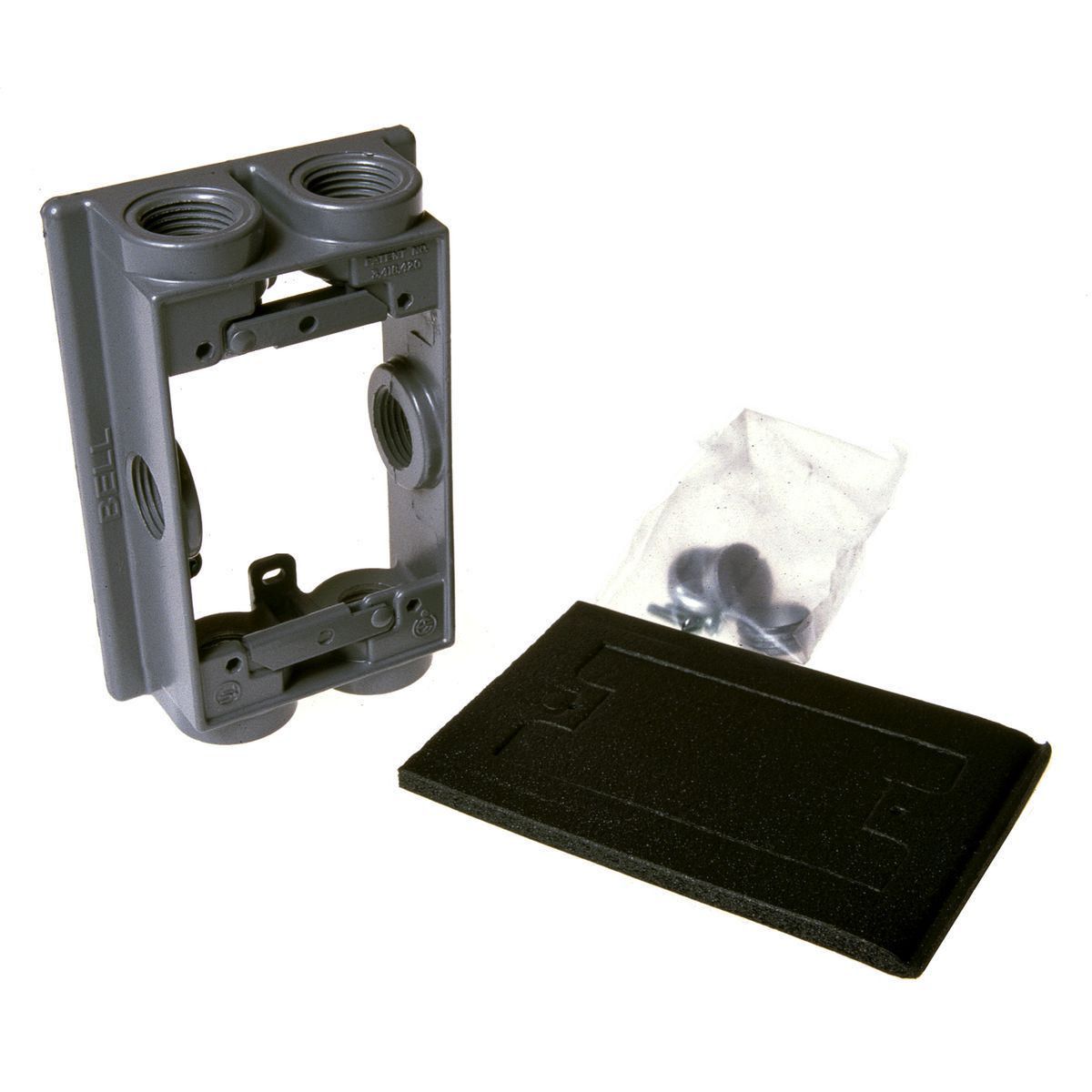 1-1/2 In. Deep Swing Arm Extension Adapters with Lugs - Two ThreadedOutlets - 5-1/4 In. x 3-1/2 In., (6) 3/4 In. Outlets