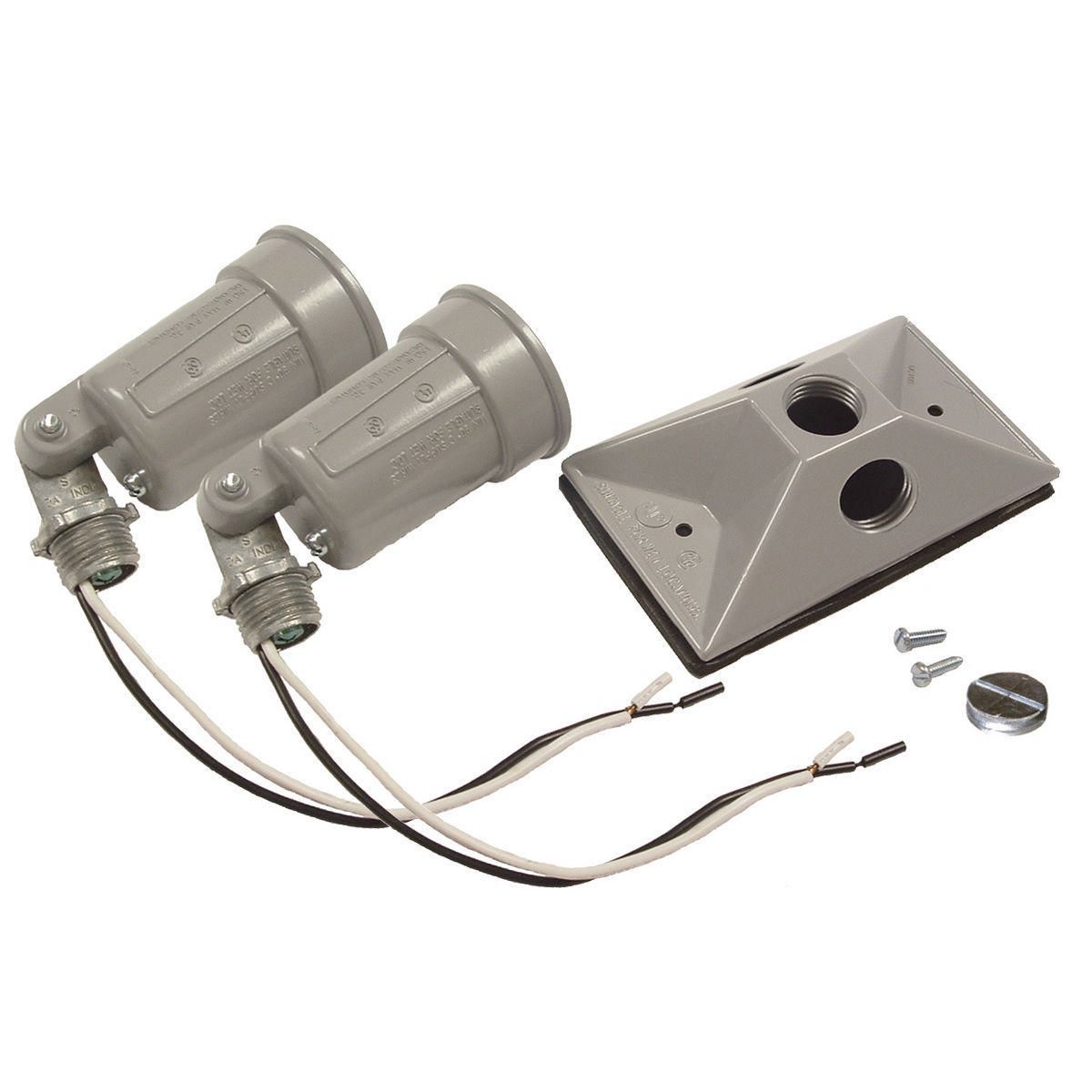 One Gang Cover Combinations for 75-150 Watt Par 38 Lamps, (2)Lampholders / (1) Cover