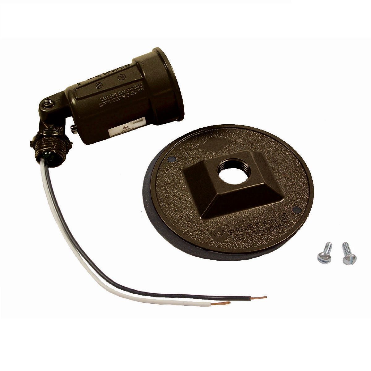 4 In. Round Bronze Cover Combinations for 75-150 Watt Par 38 Lamps, (1)Lampholder / (1) Cover