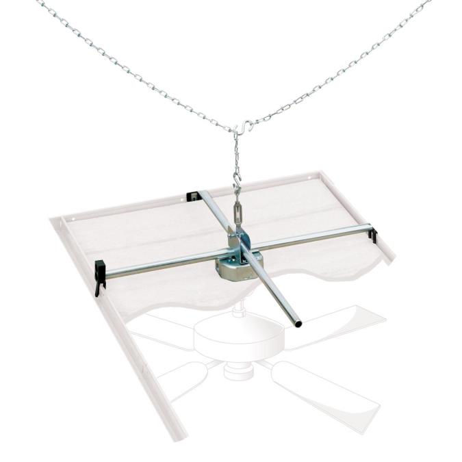 Saf-T-Grid Ceiling Fan Support Brace and Box for Suspended Ceilings