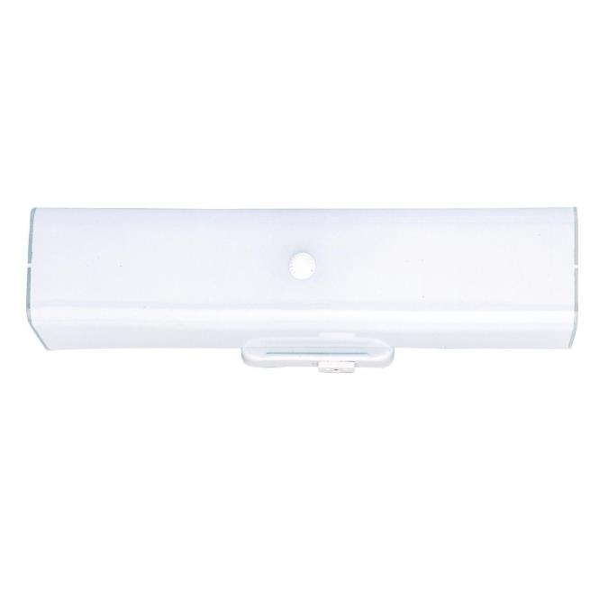 2 Light Wall with Ground Convenience Outlet White Finish Base with White Ceramic Glass