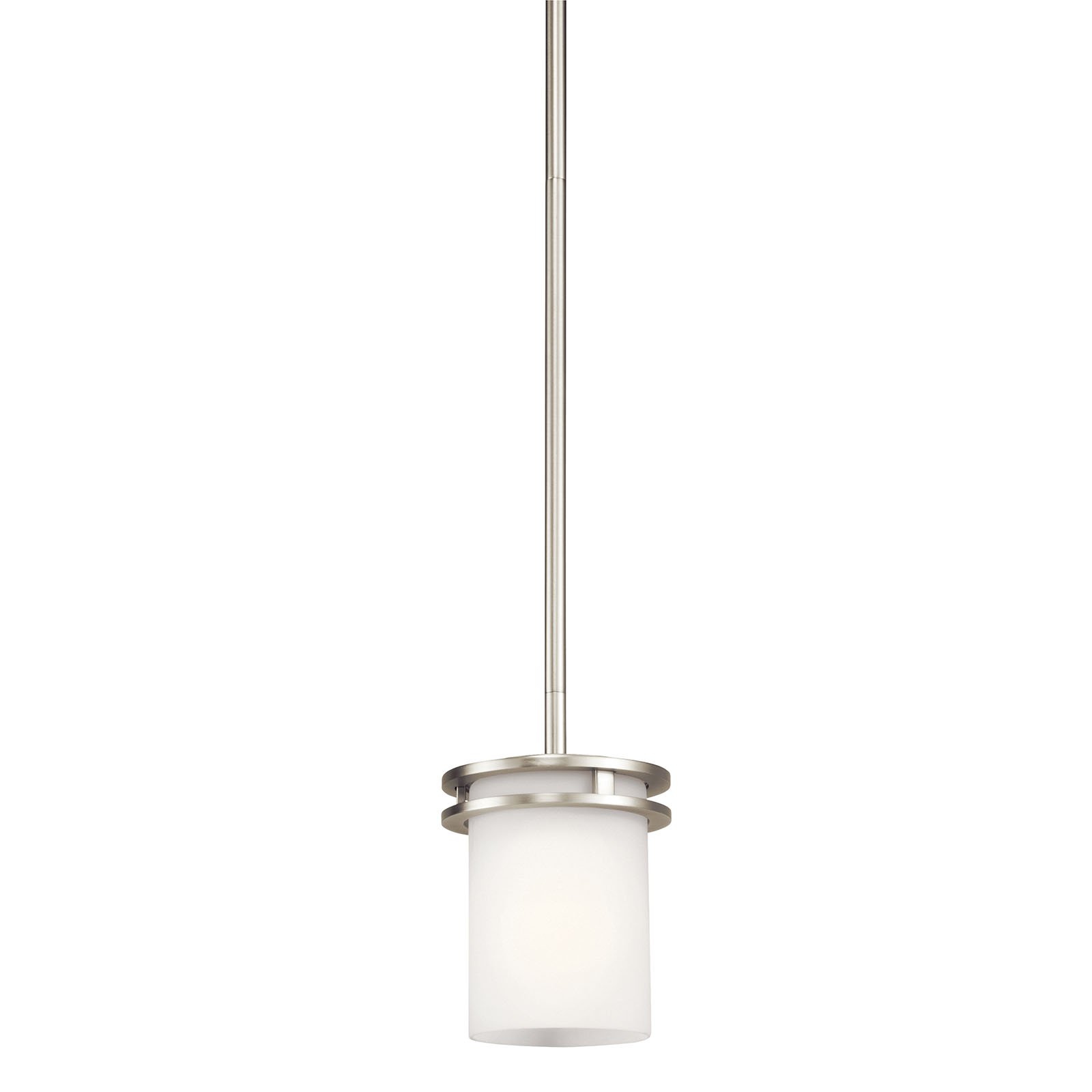 The Hendrik(TM) 7.5in. 1 light mini pendant features a classic look with its Brushed Nickel finish and satin etched cased opal glass. Inspired by Hendrik Berlage, the Hendrik Mini Pendant works in several aesthetic environments, including traditional and modern.