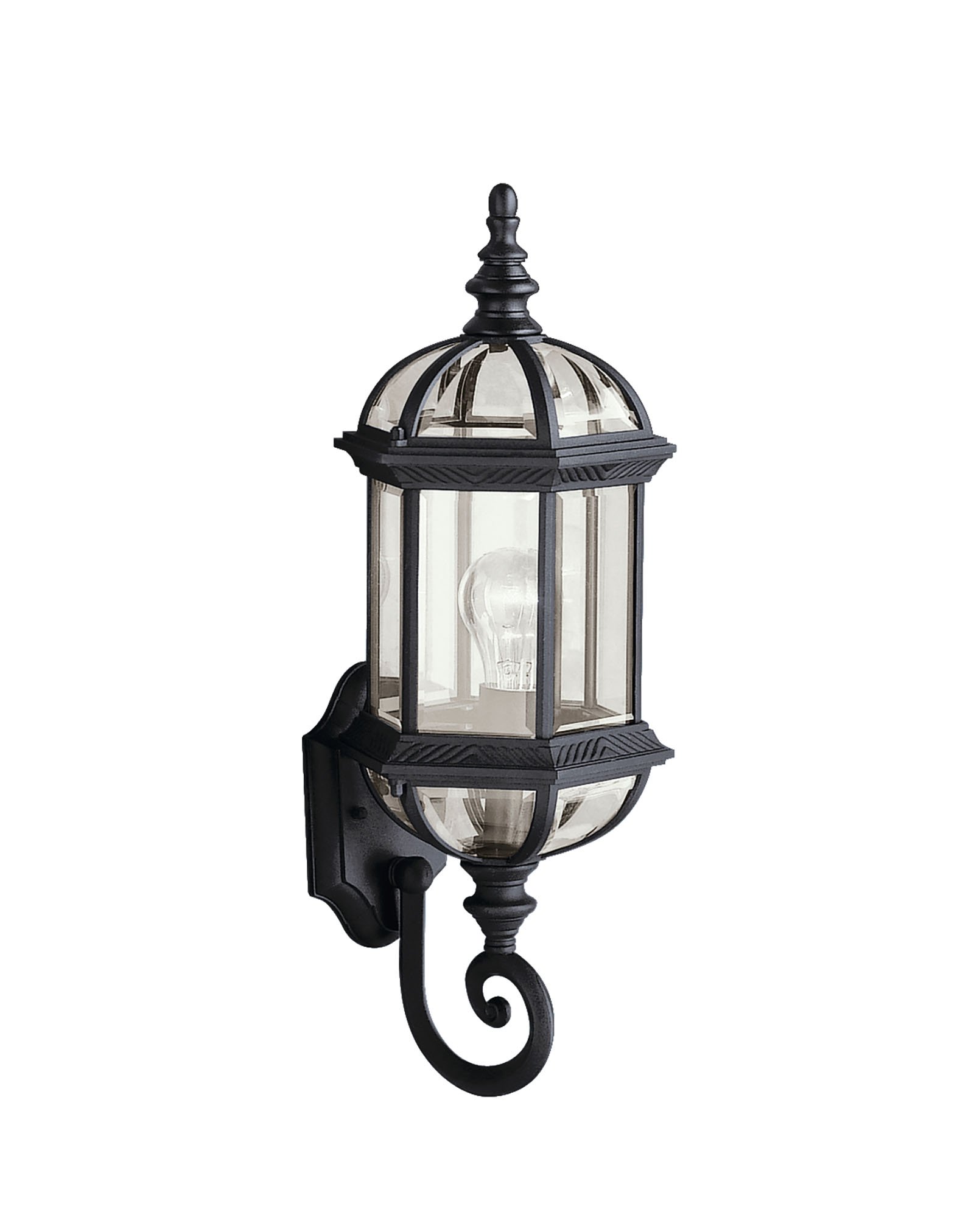 This 1 light wall lantern from the Barrie collection is a perfect outdoor embellishment with classic and sophisticated details. Made from cast aluminum, this outdoor light is able to withstand the elements and features a beautiful Black finish with clear beveled glass panels.