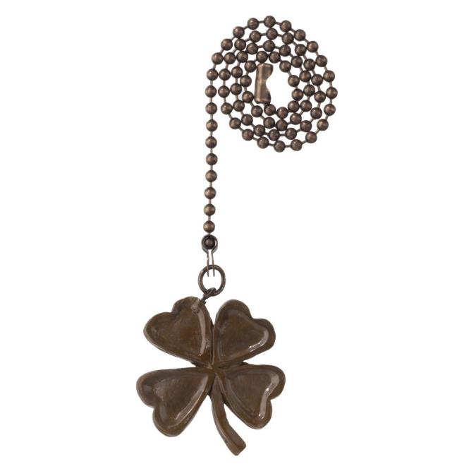 Antique Bronze Finish Four Leaf Clover Pull Chain