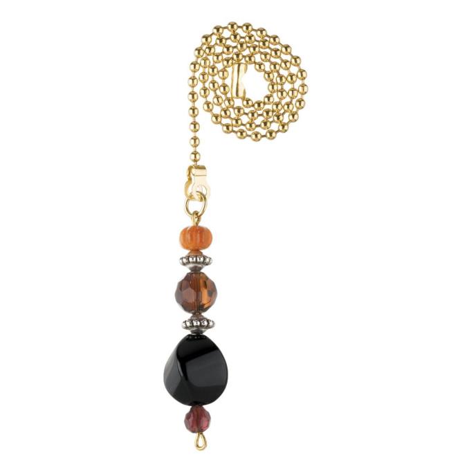 Burgundy & Orange Beads Pull Chain