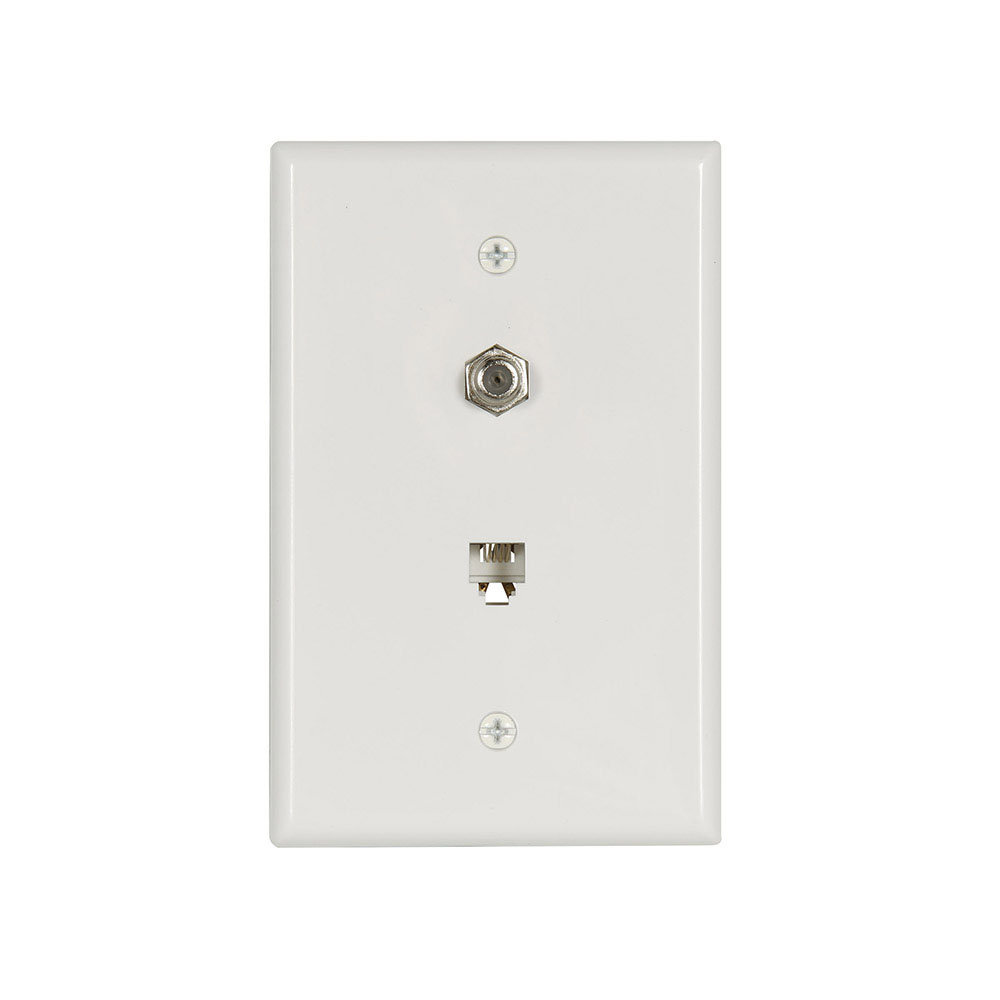 Comb 4 Cond Phone Jack/Coax Conn Mid  WH 4651854