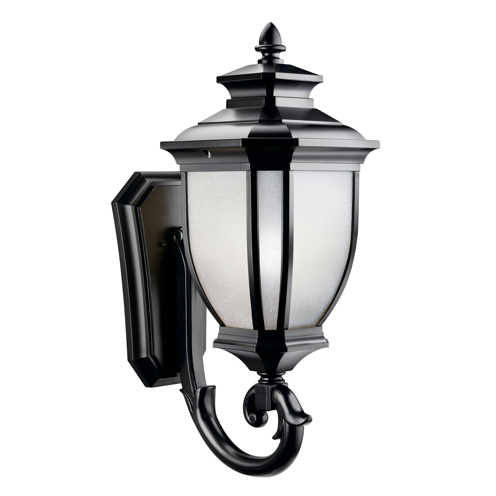 With an unmistakable British influence, this 1 light wall lantern from the elegant Salisbury(TM) collection projects timeless style for exterior spaces. Accented with a classic Black finish and White Linen Glass, this piece is as functional as it is refined .