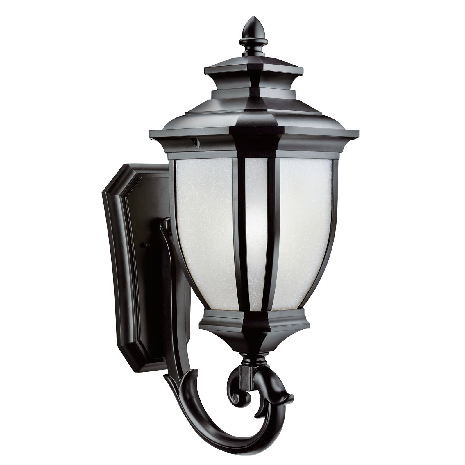 With an unmistakable British influence, this 1 light wall lantern from the elegant Salisbury(TM) collection projects timeless style for exterior spaces. Accented with a classic Black finish and White Linen Glass, this piece is as functional as it is refined.