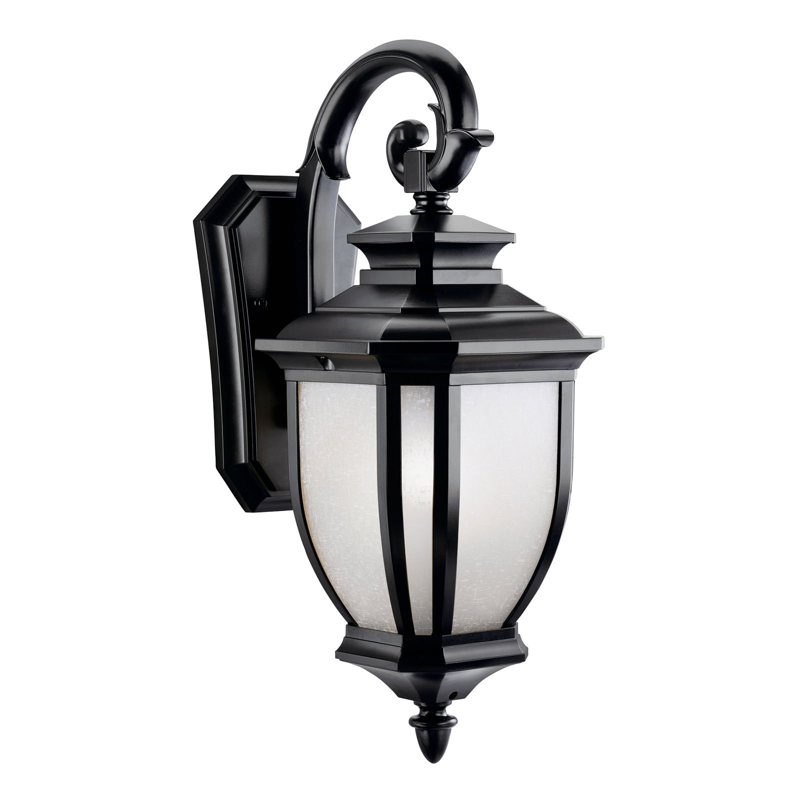 With an unmistakable British influence, this 1 light wall fixture from the elegant Salisbury(TM) collection projects timeless style for exterior spaces. Accented with a classic Black finish and White Linen Glass, this piece is as functional as it is refined.