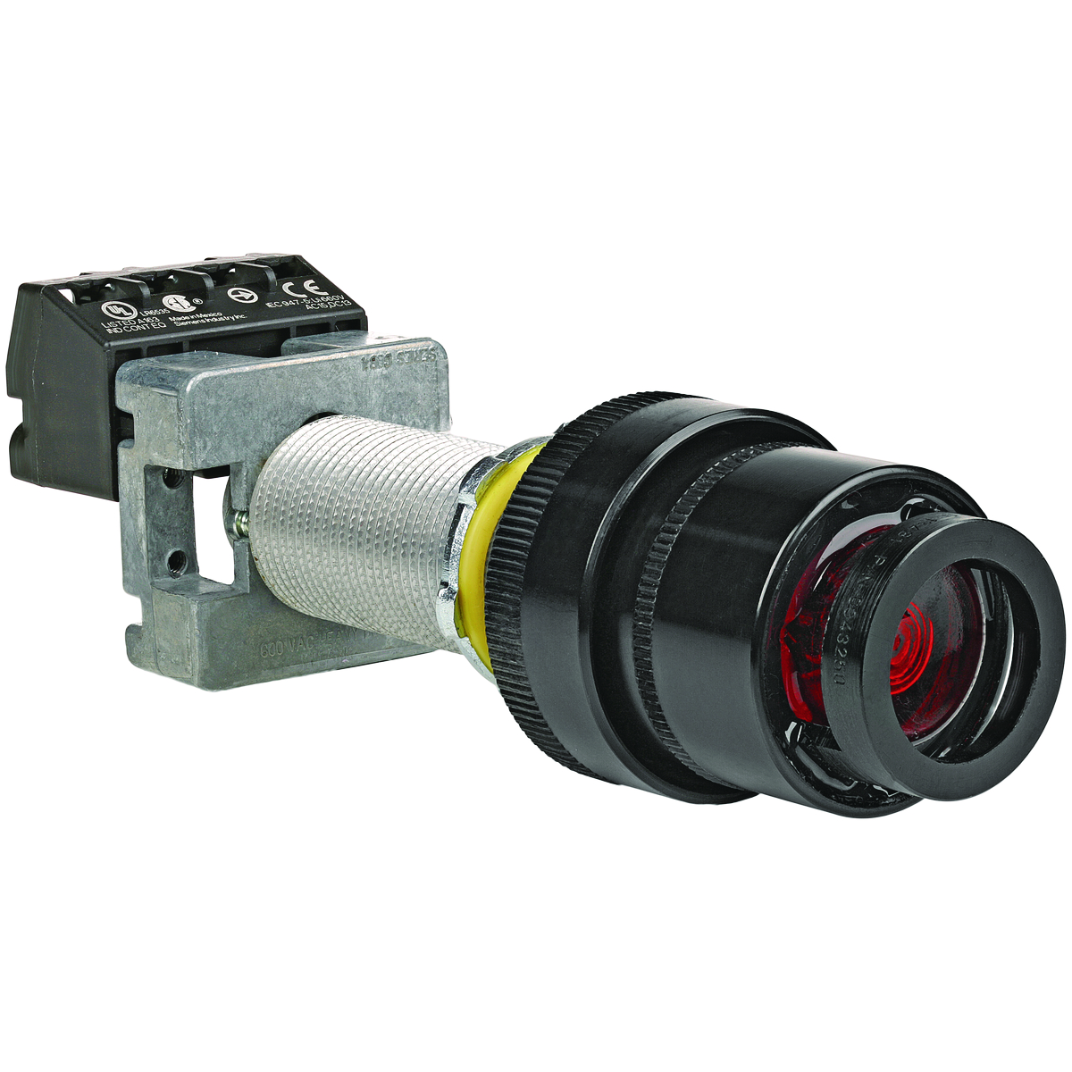 G SERIES - ALUMINUM LONG 110V LED ILLUMINATED PUSH BUTTON (PUSH TOTESTPILOT LIGHT) OPERATOR - AMBER LENS WITH BLANK NAMEPLATE - WITHOUTCONTACTS