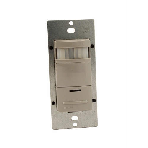 Decora Passive Infrared Wall Switch Occupancy Sensor, 180 Degree, 2100 sq. ft. Coverage, Gray