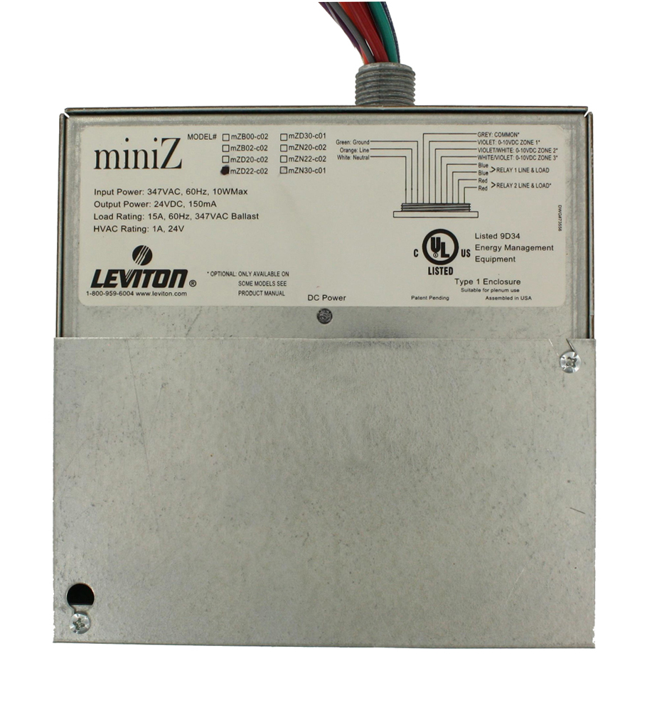 Mini-Z Dimming Dual Room With 2 0-10 Volt Outputs and 2 347 Volt Relays