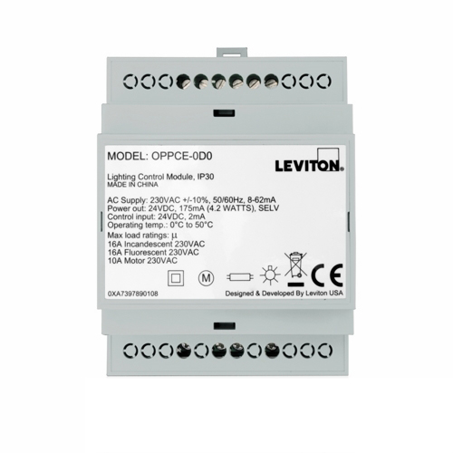 16A Ce Power Pack For Occupancy Sensors. Features Include Auto On/ Manual On.  Local Switch. Latching Relay. Line Voltage Input of 230 Vac Plus/Minus 10 percent.  50/60hz. Low Voltage. Input-24vdc. 2ma. Output-24vdc. 175ma.  Din Rail Mnt. Rohs Compliant  - Gray