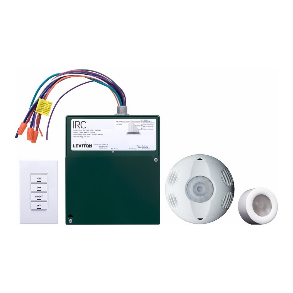 IRC Dimming Room Control Kit. Includes Low Voltage Devices. 3-zone Room Controller W/3 0-10V Outputs And One 347V Relay. M/t Occupancy Sensor (osc10-m0w). 4 Button Switch (RLVSW-4LW). Photocell (ODC0P-00W). 347VAC Canadian model. 50/60hz.