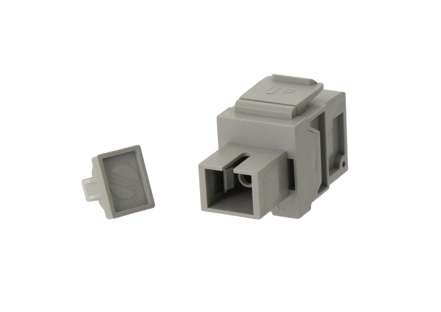 QuickPort Multimode Simplex SC Fiber Optic Adapter Module, Phosphor Bronze, Grey