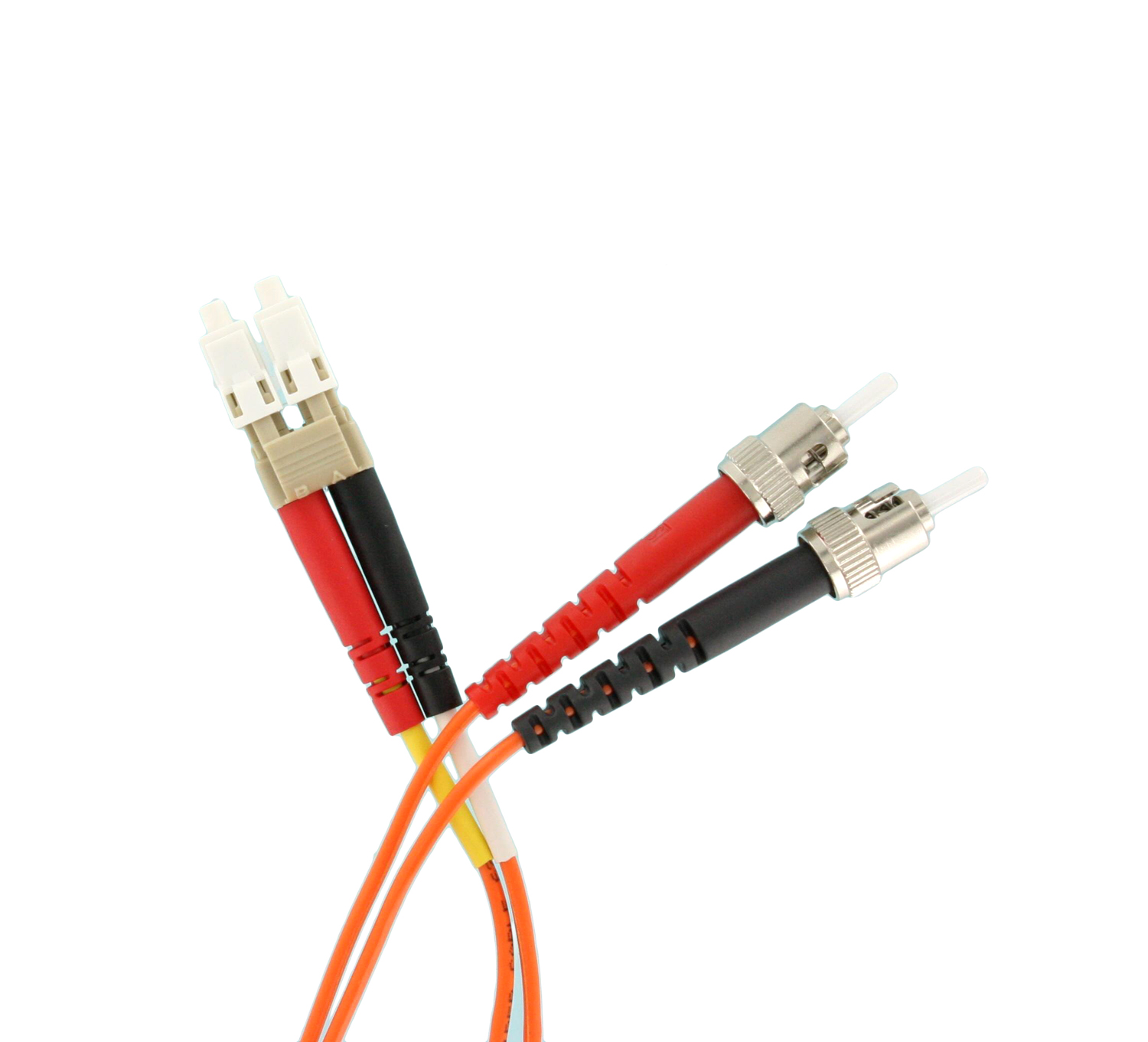 Fiber Patch Cord, 62.5/125UM Multimode, Duplex Riser-Rated, LC to ST, 1 Meter Length