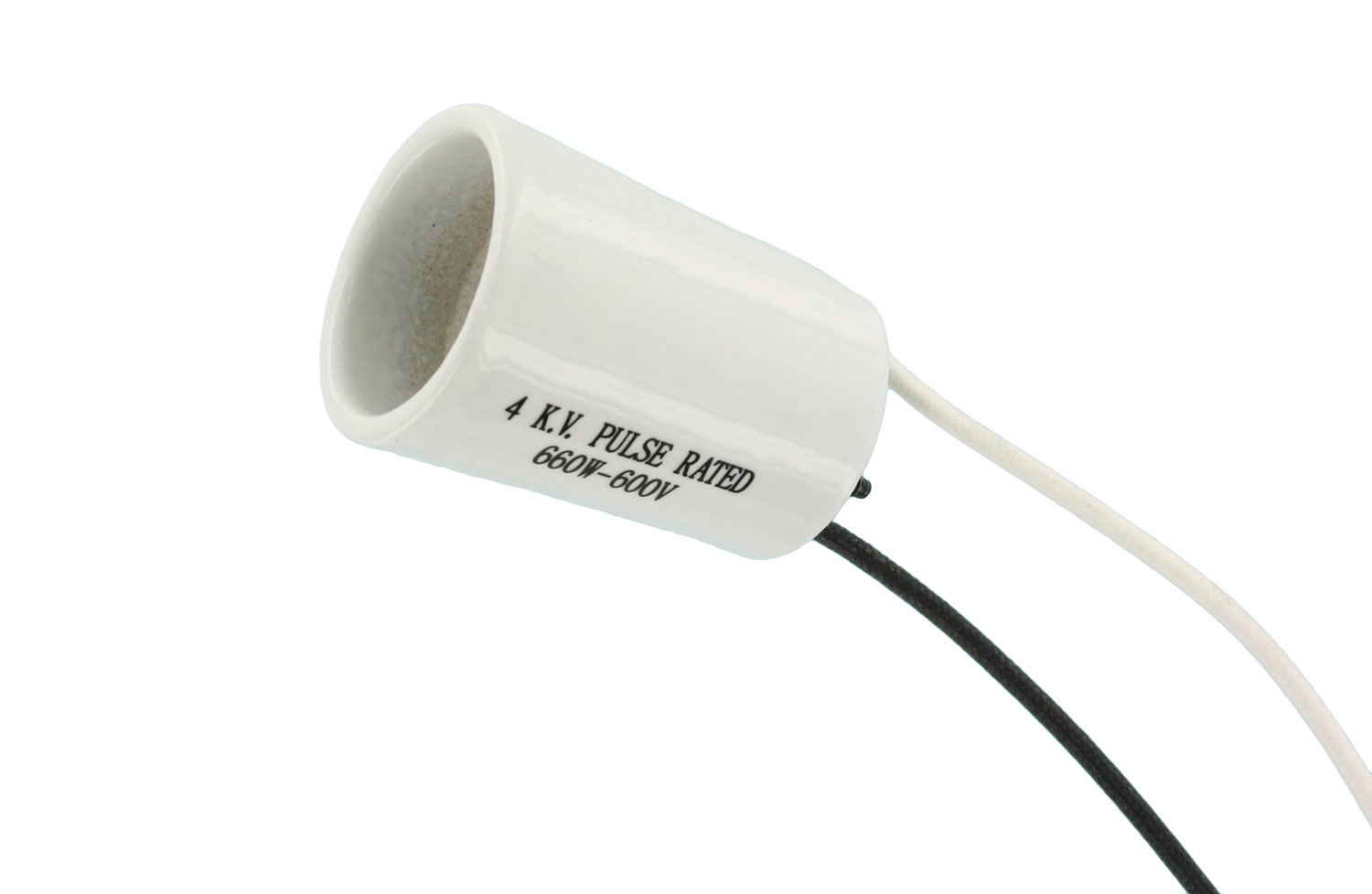 Screw-Mount Pulse-Rated Lampholder, Leads for Open-Fixture Lamps