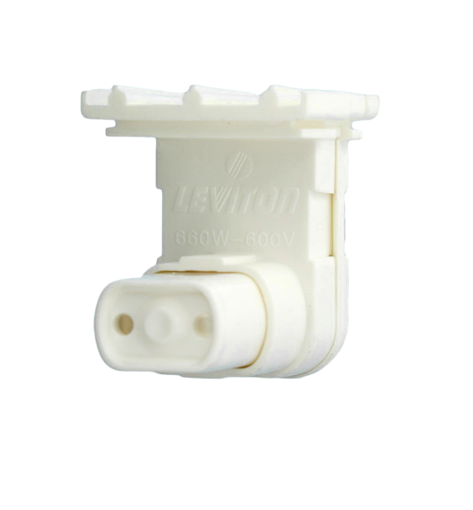 Medium Base, Bi-Pin, Standard Fluorescent Lampholder, Pedestal, Slide-On, Plunger, White
