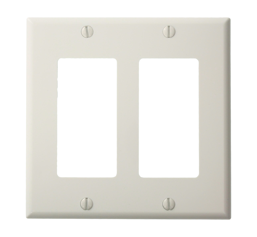 2-Gang Decora/GFCI Device Decora Wallplate, Standard Size, White