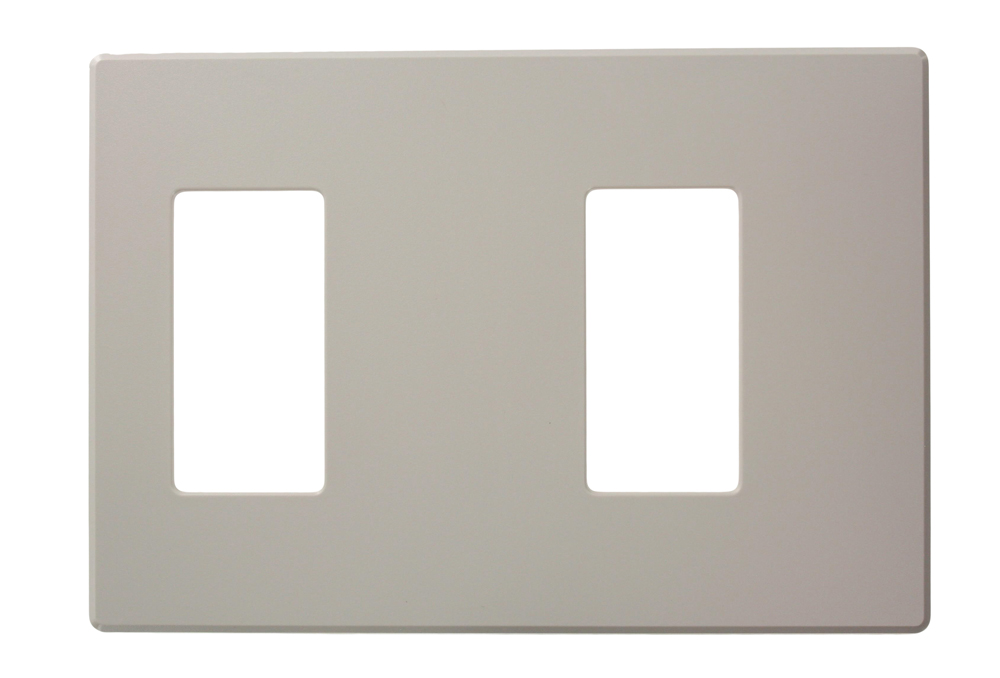 Wallplate for Renoir II Architectural Wall Box Dimmer, Fins Left On, 1 Narrow and 1 Wide Dimmer Supported, Gray