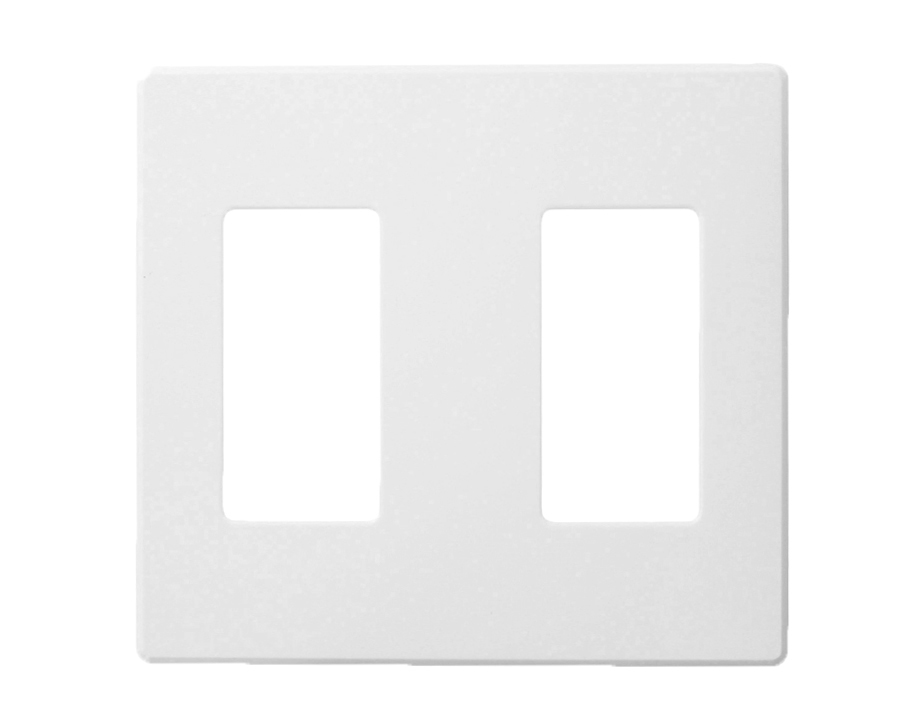 Wallplate for Renoir II Architectural Wall Box Dimmer, Fins Left On, 2 Narrow Dimmers Supported, White