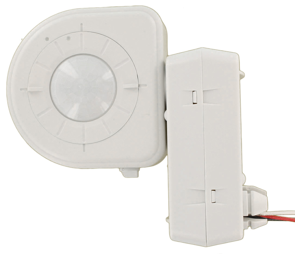 Assembly of OSFLO Adapter and OSFHU-ITW, Quick Snap Connections, 120-347VAC, PIR Occupancy Sensor, White