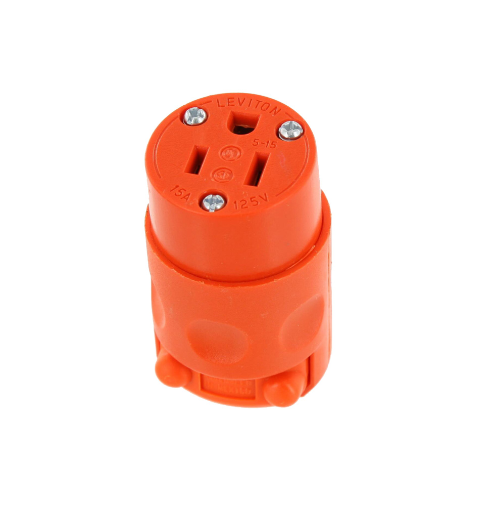 15 Amp, 125 Volt, 3 Wire Connector, Orange