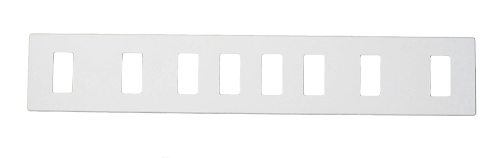 Renoir II Wall Plate For Use With 4 Narrow 4 Wide Dimers No Fins Removed - White