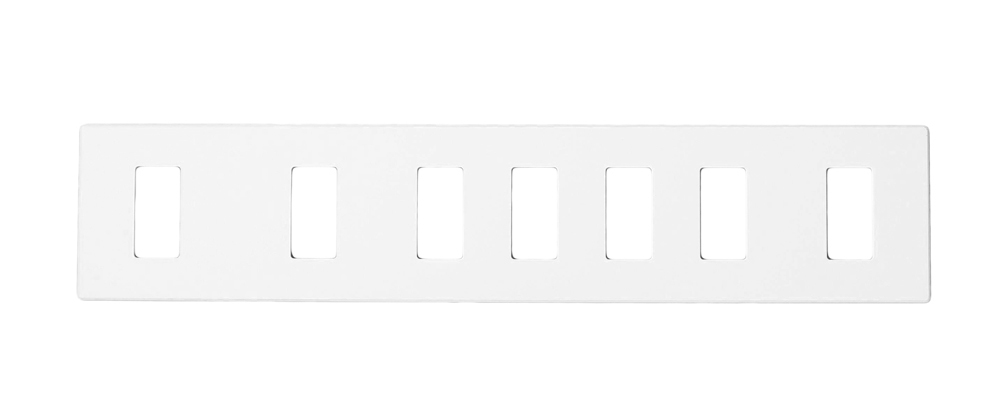 Renoir II Wall Plate For Use With 4 Narrow 3 Wide Dimers No Fins Removed - White