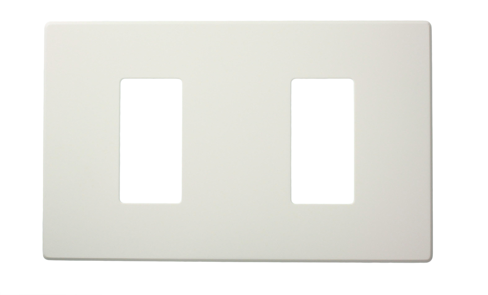 Renoir II Wall Plate For Use With 2 Wide Dimers Standard Fins Removed - White