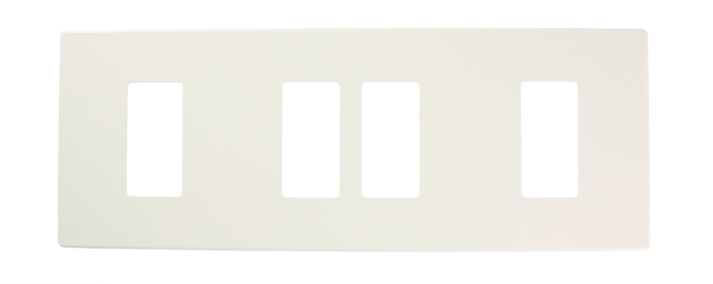 Renoir II Wall Plate For Use With 2 Narrow 2 Wide Dimers Standard Fins Removed - White