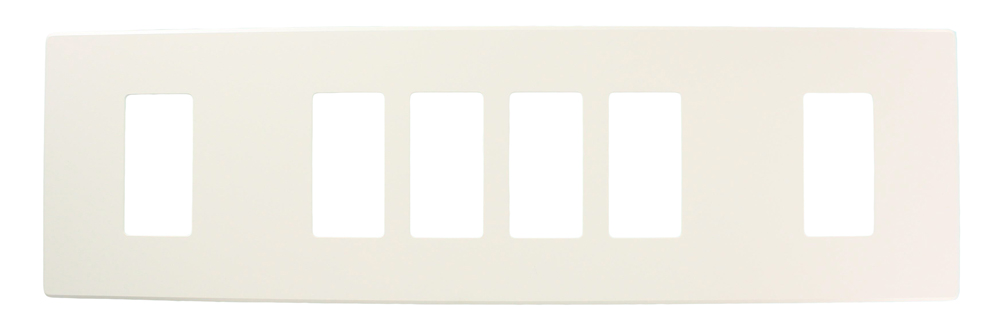 Renoir II Wall Plate For Use With 4 Narrow 2 Wide Dimers Standard Fins Removed - White