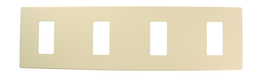 Renoir II Wall Plate For Use With 4 Wide Dimers No Fins Removed - Ivory