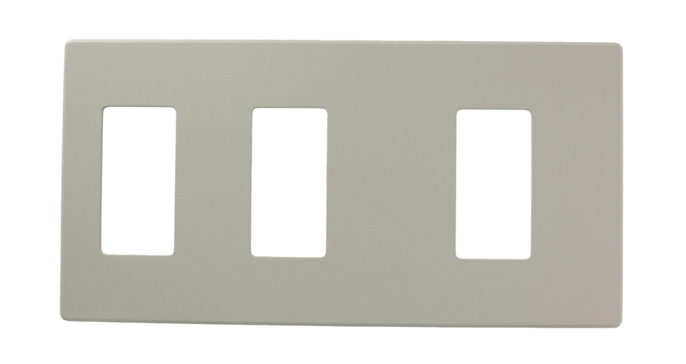 Renoir II Wallplate.  For Use With 2 Narrow Dimmers And 1 Wide Dimmers With No Fins Removed.  Color=Gray.