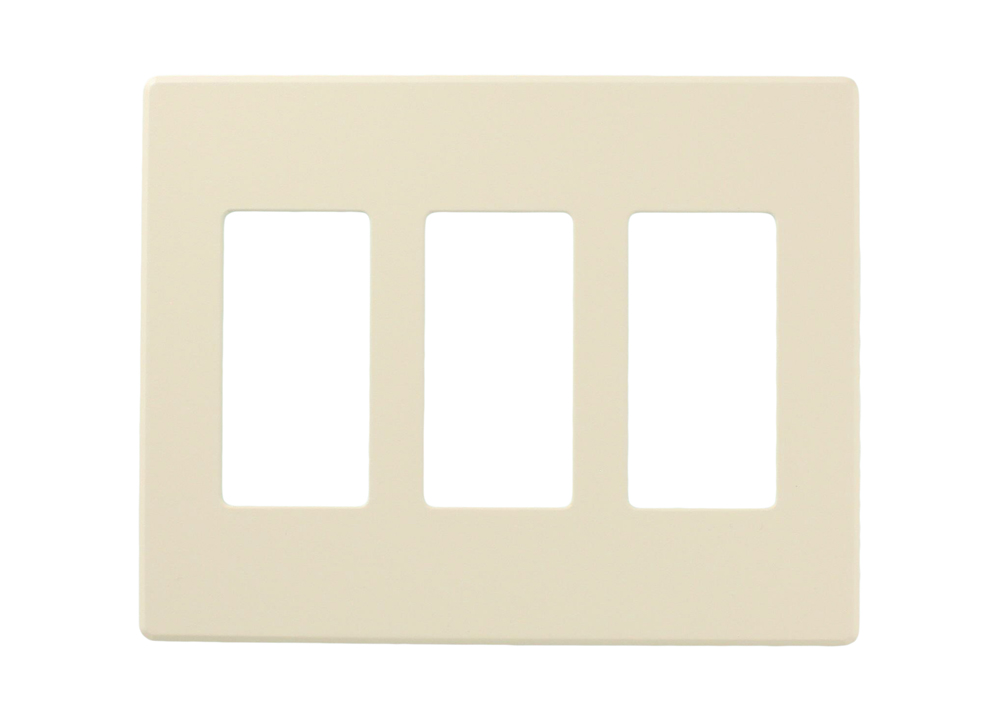 Renoir II Wall Plate For Use With 3 Narrow Dimers Standard Fins Removed - Light Almond
