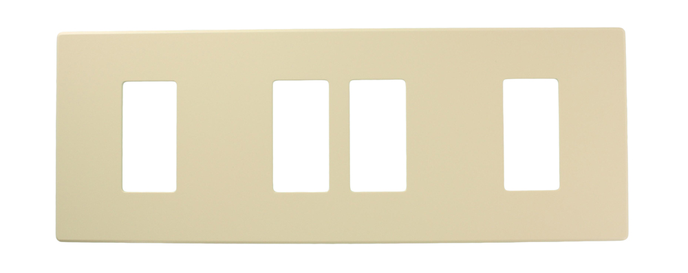 Renoir II Wall Plate For Use With 2 Narrow 2 Wide Dimers Standard Fins Removed - Ivory