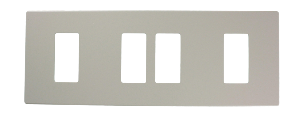 Renoir II Wall Plate For Use With 2 Narrow 2 Wide Dimers Standard Fins Removed - Gray